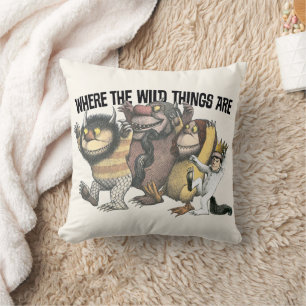 Coussin Personnages et logo de Où sont les bêtes sauvages