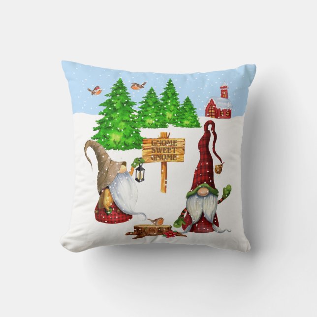 Coussin Personnalisable Accueil Sweet Home Gnome Winter Sc (Recto)