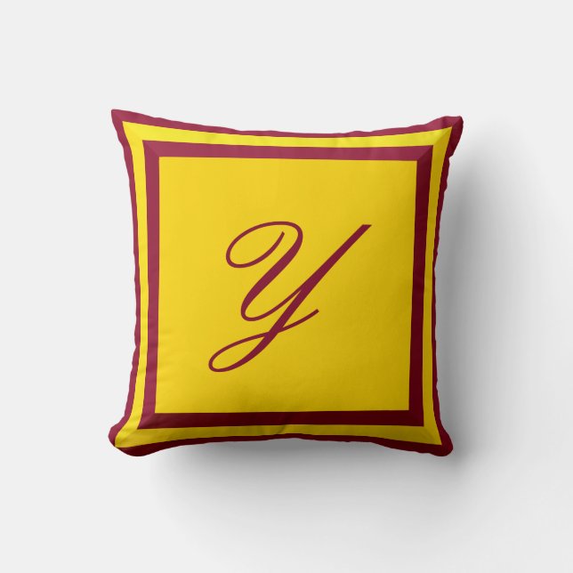 Coussin personnalisable de monogramme de Bourgogne (Recto)