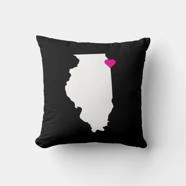 Coussin Personnalisable Illinois State Love Reversible Cou (Recto)