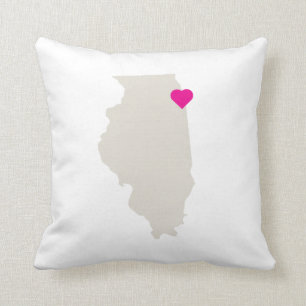 Coussin Personnalisable Illinois State Love Reversible Cou