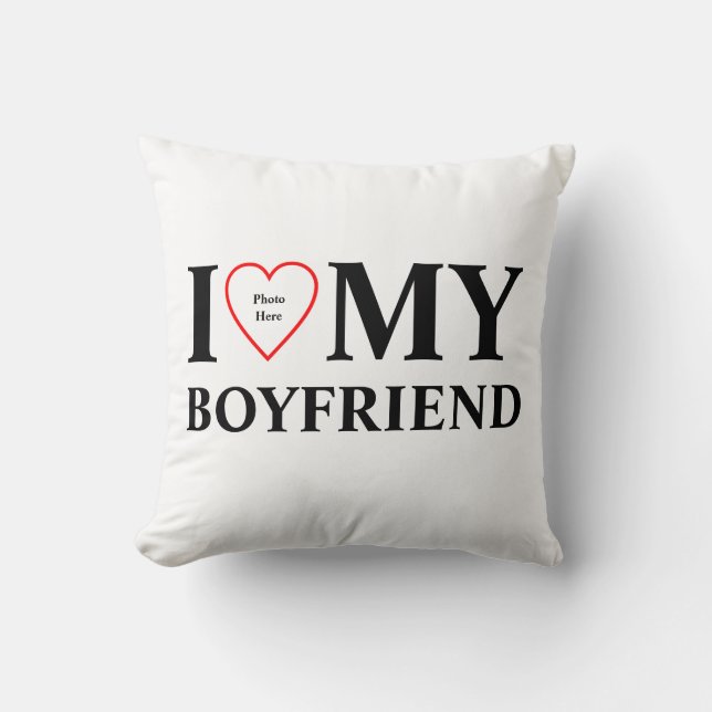 Coussin Personnalisable J'aime mon petit ami (Recto)
