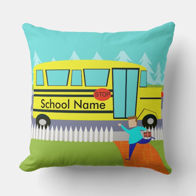 Coussin Personnalisable le carreau contagieux d'autobus (Recto)
