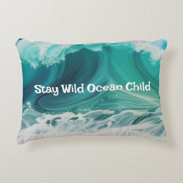 coussin personnalisable "Stay Wild Ocean Child" (Devant)