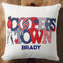 Coussin Personnalisation du joueur de baseball patriotique