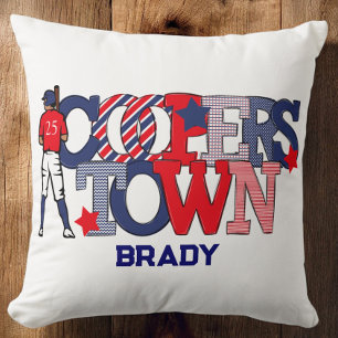 Coussin Personnalisation du joueur de baseball patriotique