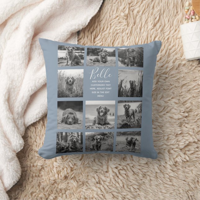 Coussin Personnalisé 11 Photo Collage Dusty Blue (Couverture)