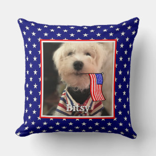 Coussin Personnalisé 2 Photos USA American Flag Patriotic 