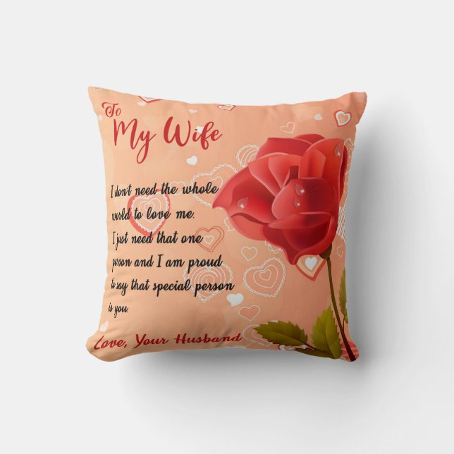 Coussin Personnalisé À Ma Femme, Cadeau D'Anniversaire De  (Recto)