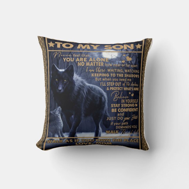 Coussin Personnalisé À Mon Fils, Lettre De Maman (Recto)