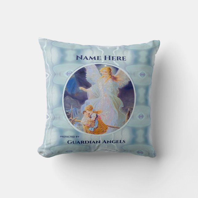Coussin Personnalisé Ajouter le nom Guardian Angel (Recto)