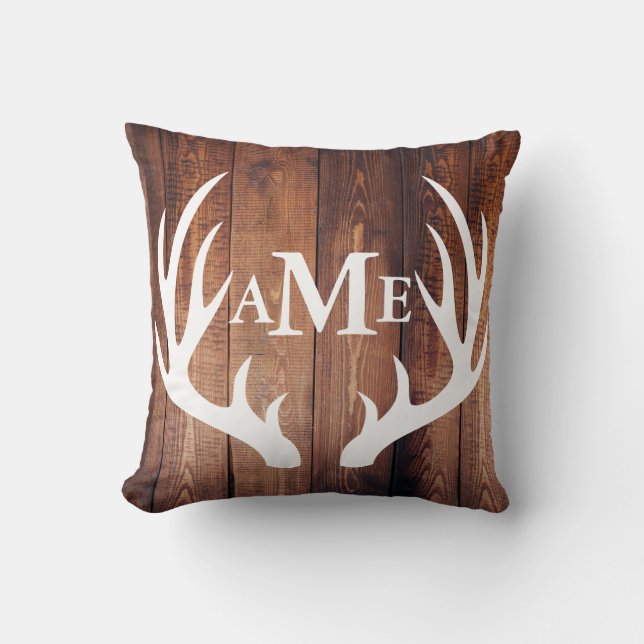 Coussin Personnalisé - andouillers en bois de cerfs (Recto)
