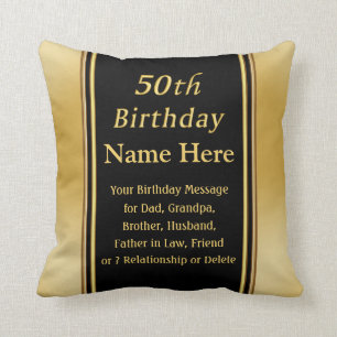 Coussin Personnalisé, Anniversaire présent pour un homme