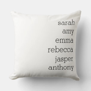 Coussin personnalisé au nom de famille, Personnali