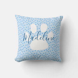 Coussin personnalisé avec empreinte bleue