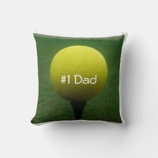 Coussin Personnalisé avec le nom balle de golf jaune