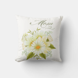 Coussin personnalisé avec nom Bouquet de marguerit