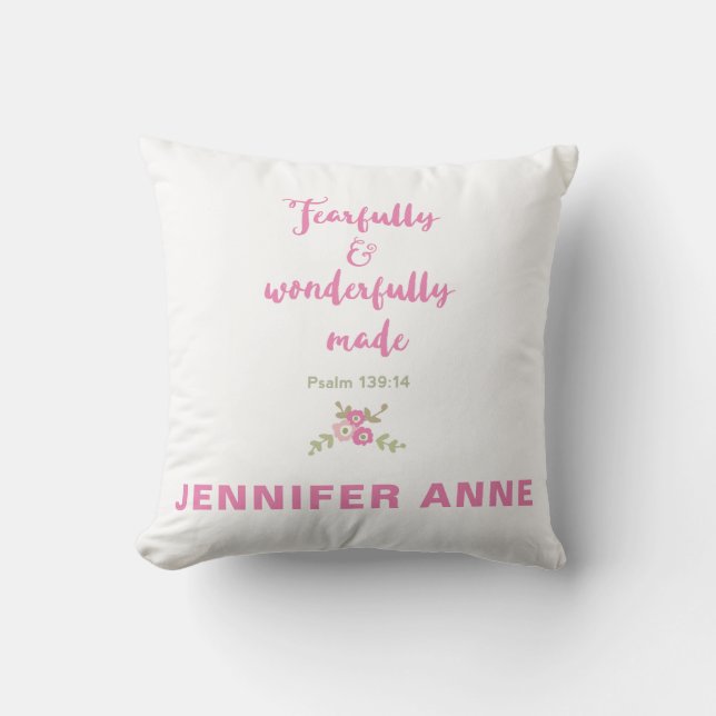 Coussin Personnalisé avec peur et merveilleusement fait Co (Recto)