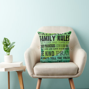 Coussin Personnalisé avec vos règles de famille