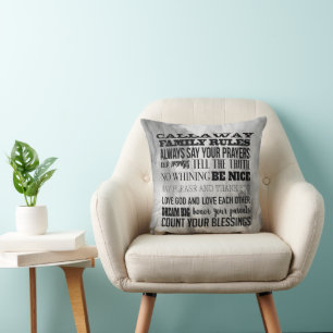 Coussin Personnalisé avec vos règles de famille