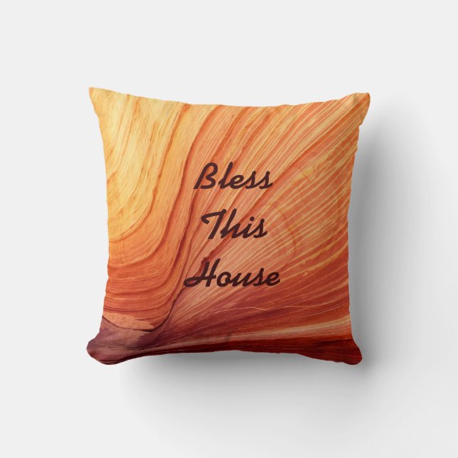 Coussin personnalisé Béni cette maison Mariage cad (Recto)