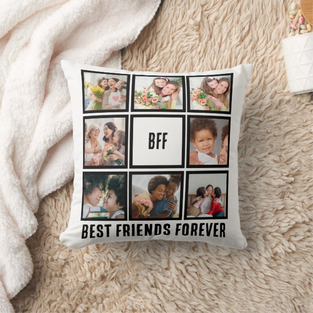 Coussin Personnalisé BFF Meilleurs amis Forever 8 Collage  (Couverture)
