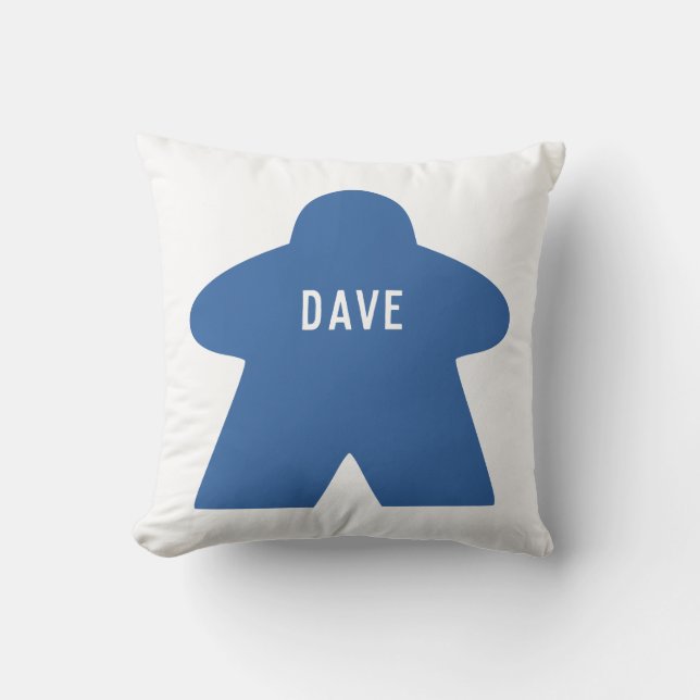 Coussin personnalisé Blue Meeple | Unique et modèl (Recto)