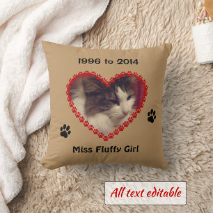 Coussin Personnalisé chat empreintes de pattes votre photo