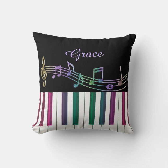 Coussin personnalisé de clavier de piano de notes (Recto)