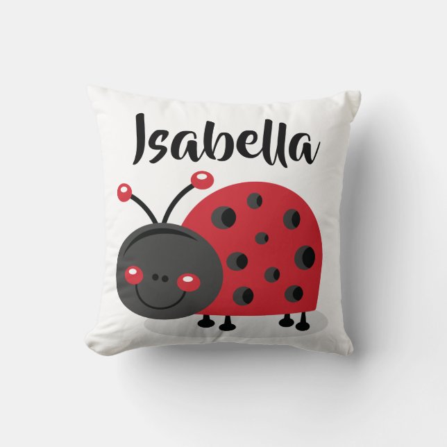Coussin personnalisé de coccinelle de crèche de (Recto)