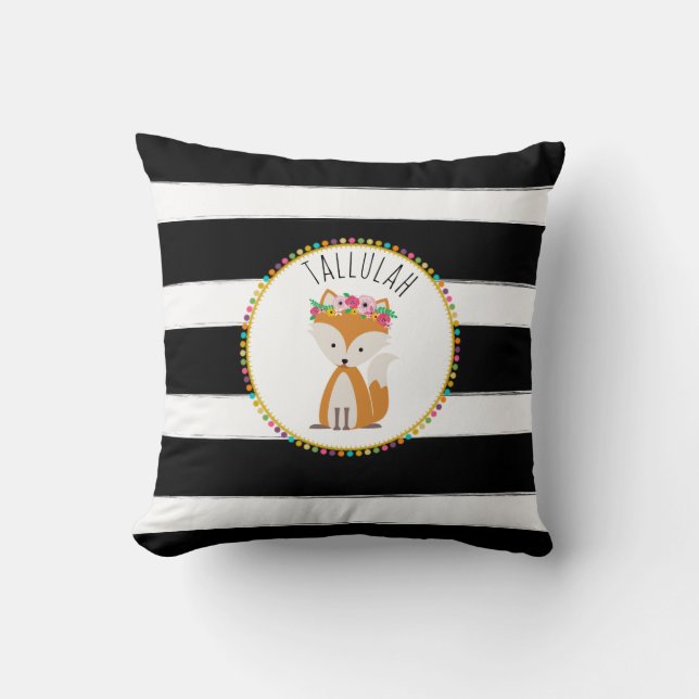 Coussin personnalisé de rayure de Fox de bébé (Recto)