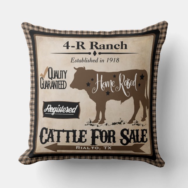 Coussin personnalisé de style country Life (Recto)