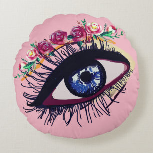 Coussin personnalisé d'été Fleur & Oeil Bleu