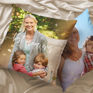 Coussin personnalisé double face avec photo et tex