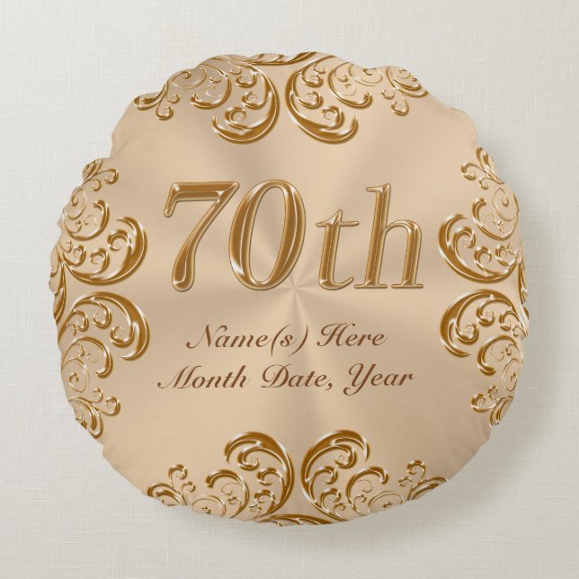 Coussin personnalisé du 70e anniversaire ou de l'a (Devant)