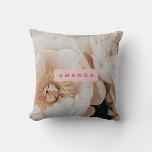 Coussin Personnalisé Elegant Blush Peony Floral Art
