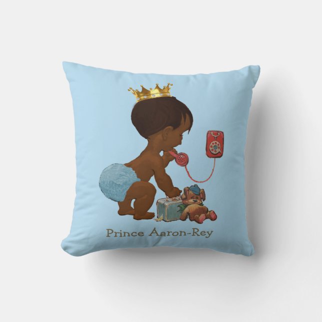 Coussin Personnalisé Ethnic Prince Téléphone Teddy Bear Bl (Recto)