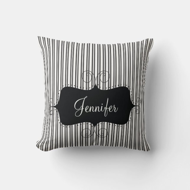 Coussin personnalisé Girly chic de rayures (Recto)