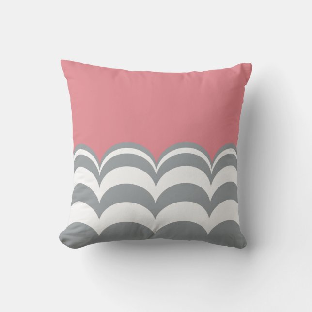 Coussin personnalisé gris et blanc à bascule (Recto)