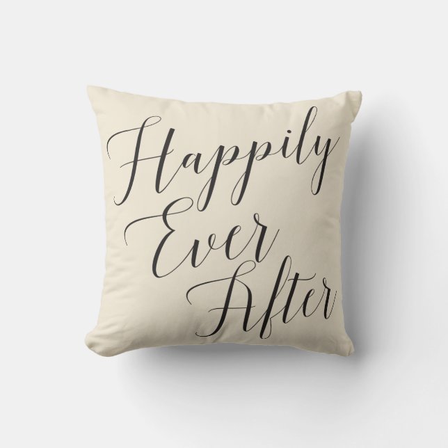 Coussin Personnalisé heureusement pour toujours épousant (Recto)