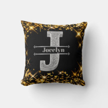 Personnalisé J Initial Silver Monogramme Votre Nom