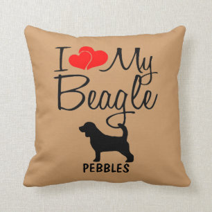 Coussin Personnalisé J'aime mon Beagle