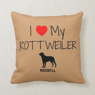 Coussin Personnalisé J'Aime Mon Rottweiler