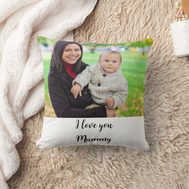Coussin Personnalisé Je t'aime maman photo (Couverture)