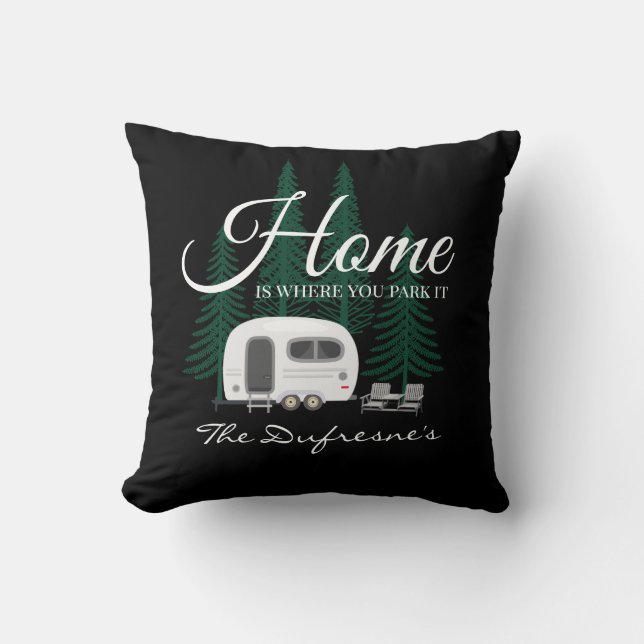 Coussin Personnalisé "La Maison Est Là Où Vous La Garez"   (Recto)