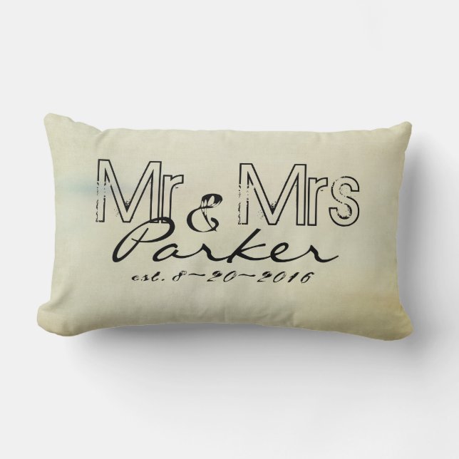 coussin personnalisé M. et Mme texte personnalisé (Recto)