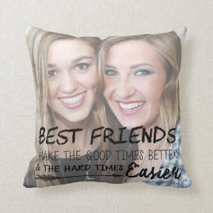 Coussin Personnalisé Meilleur Ami Photo BFF Friend Rose