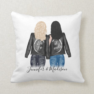 Coussin Personnalisé Meilleur style de cheveux amis BFF Be