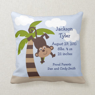 Coussin personnalisé "Monkeying Around on Palm"