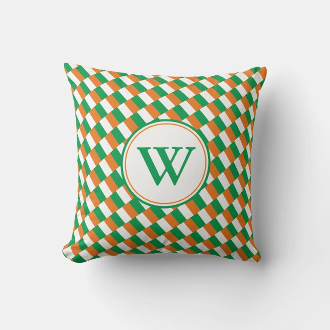 Coussin Personnalisé Monogramme IRLANDE DRAPEAU Patriote (Recto)
